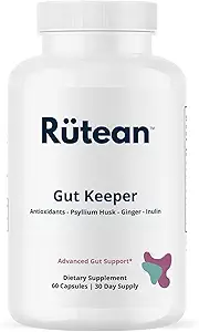 Gut Keeper - Psyllium Husk, Slippery Elm Bark, Ginger Root, Inulin - Digestive and Immune Support - 60 Capsules