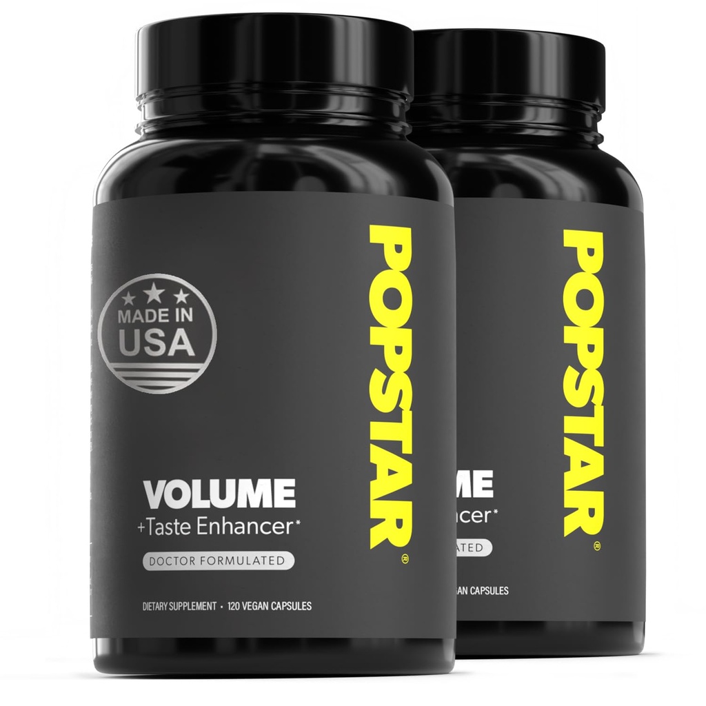 POPSTAR Labs Semen Volume Booster - Men's Semen Health & Fertility Supplement - Doctor Formulado para aumentar el volumen de carga - Made in USA - Non-GMO, Organic, Vegan - 240 cápsulas - (2 Month Supply)