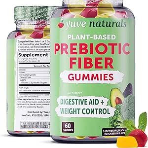 Yuve Fiber Gummies - Delicious - 3g Soluble Fiber Gummy Supplement - Supports Digestive Health & Regularity - Vegan &amp; Gluten-Free Fiber Gummies for Adults &amp; Women - Non-GMO & Low Sugar - 60Ct (2 Pack)