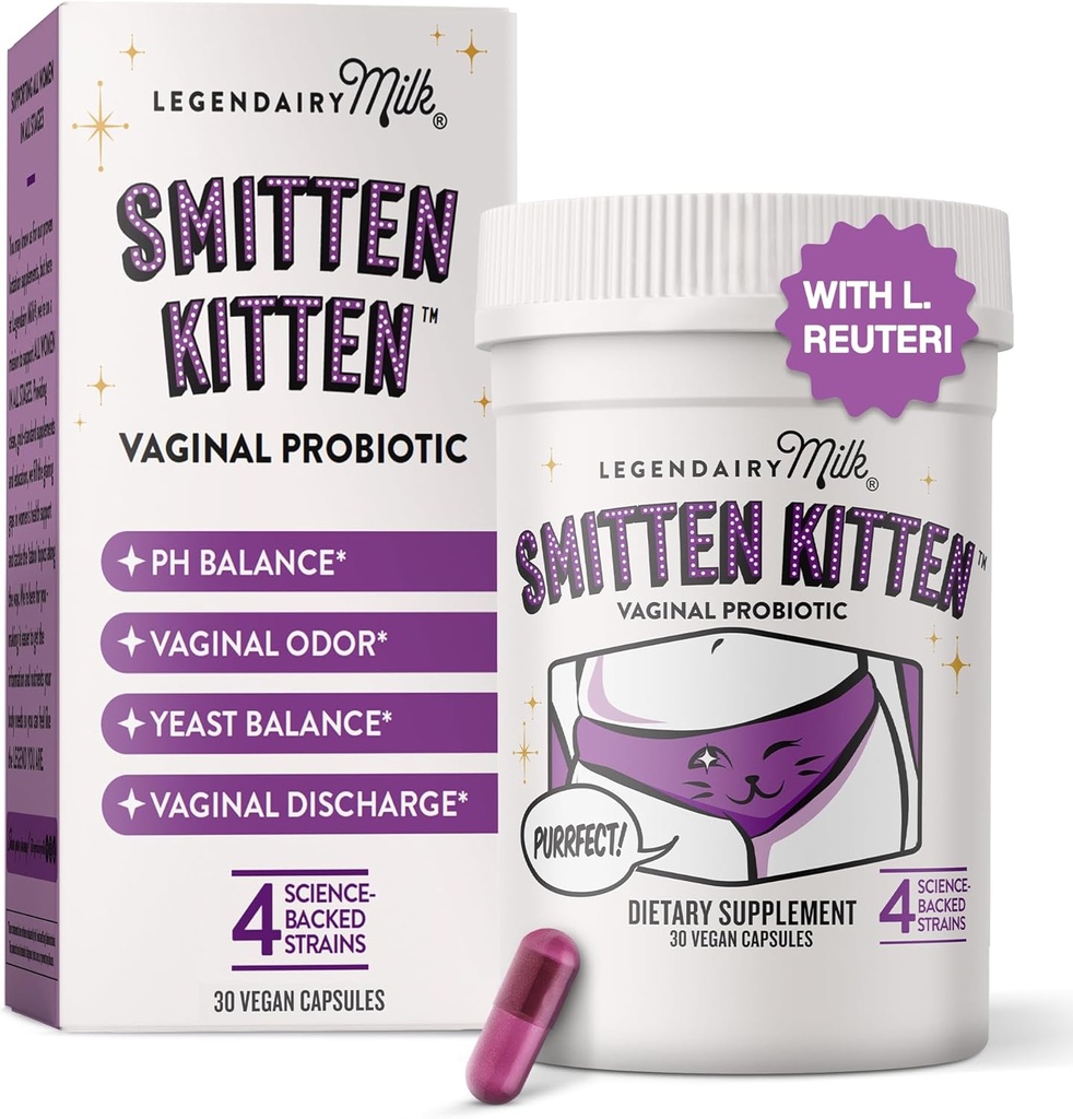 Legendairy Milk Smitten KittenTM - Vaginal Probiotics for Women - Clinically-Studied Probiotics Lactobacillus Reuteri for Women's Vaginal Health - Supports pH Balance, Flora & Urinary Tract Wellness