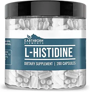 Earthborn Elements L-Histidine 200 Capsules, Pure & Undiluted, No Additives