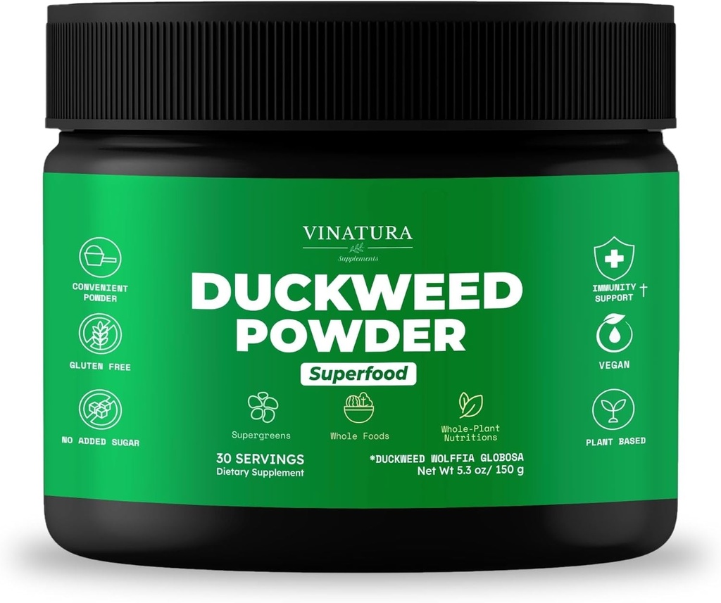VINATURA Duckweed Powder - Suplemento Dockweed, Superfood Digestive Health, Fiber-Superfood Powder of Wolffia Globosa
