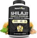 Nutrivein Premium Puro Himalayan Shilajit para Hombres y Mujeres - 1500 mg - 60 cápsulas- potente extracto de resina envuelto con el mar irlandés Moss, Tongkat Ali, & Ashwagandha - Vitality, Clarity, & Performance