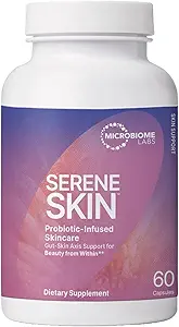Microbiome Labs SereneSkin - Spore Based Probiotic Complex with Citrus Polyphenols for Skin Clarity & Gut Health Support - Daily Probiotic Skincare - Soothe The Gut-Skin Axis (60 Capsules)