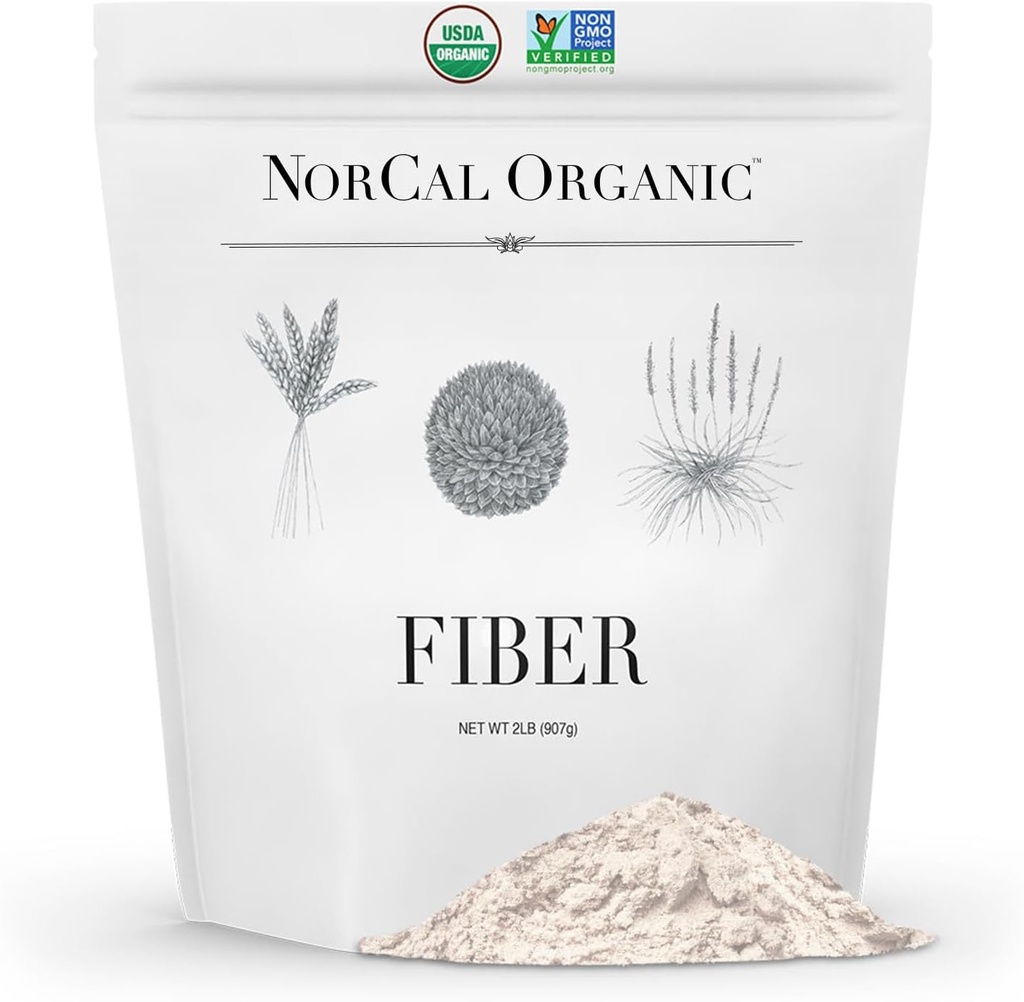 Fibra orgánica Norcal - 2lbs ANTE Prebióticos " Psyllium Husk Blend TEN Gluten-Free, Non-GMO, Soluble " Suplemento de fibra insoluble