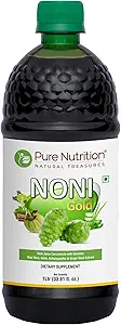 Nutrición pura Noni Gold 1000ml  Noni Juice Concentrate with Garcinia, Aloe Vera, Amla, Ashwagandha and Grape Seed Extract