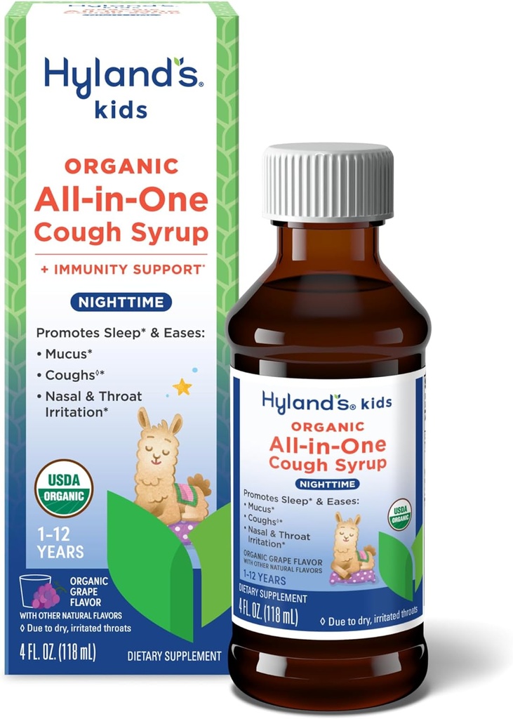 Hiland's Kids Organic All in One Cough Syrup Nighttime - Grape