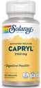 SOLARAY Capryl Silenciosos Liberación caprílica Ácido Silencioso Gastrointestinal Saludable Apoyo a la Tracto Gastrointestinal Anterior 16 Servimientos  100 VegCaps