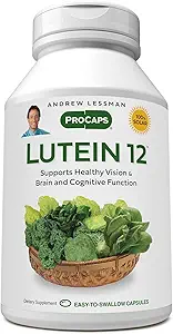 ANDREW LESSMAN Lutein 12 mg - 180 Softgels - Ultra-High Levels of Lutein. Carotenoide anti oxidante poderoso. Apoya la salud ocular y promueve la visión y la habilidad saludables.