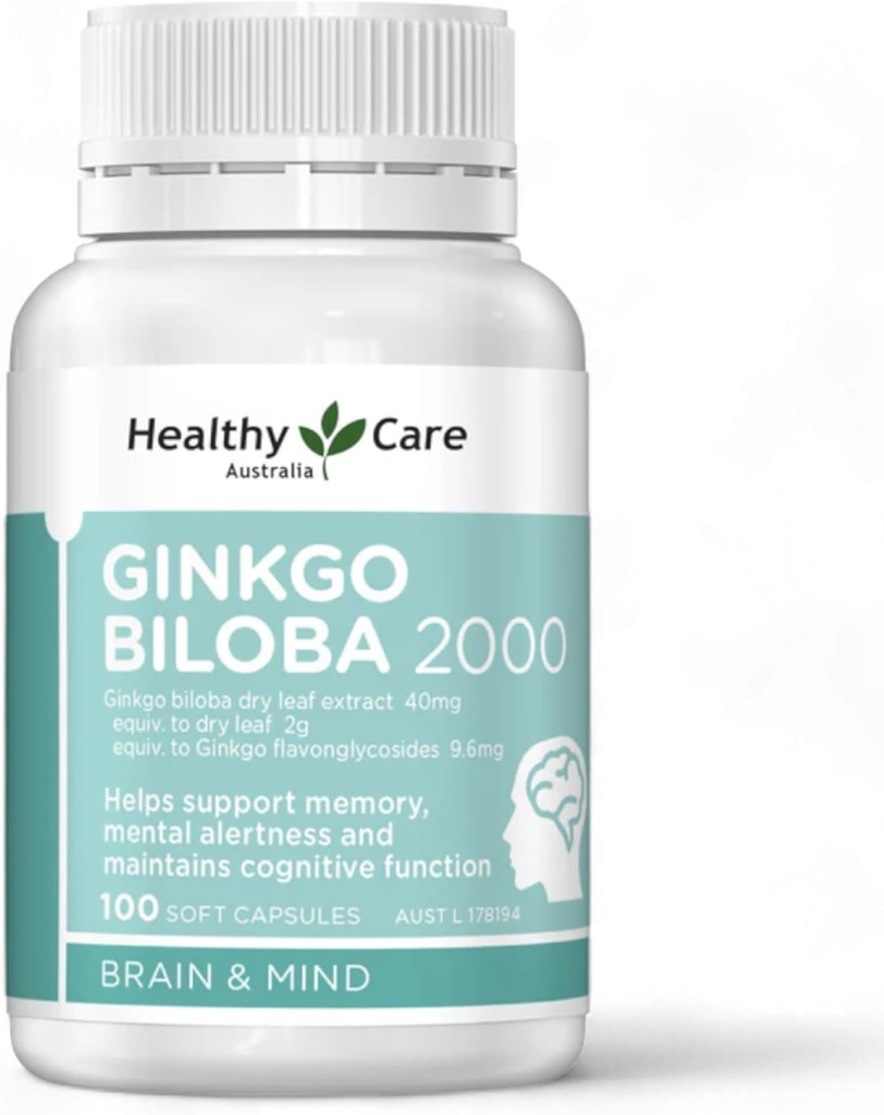 Cuidados saludables Ginkgo Biloba 2000mg 100 cápsulas Australian Made