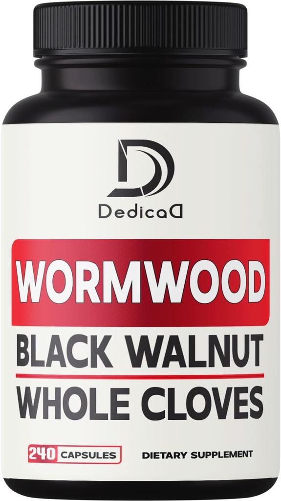 Sweet Wormwood Capsules 1500mg con Black Walnut & Cloves - 240 cápsulas Vegan - Artemisia Annua Suplemento para la inmunidad
