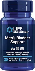 Extensión de la vida Apoyo a la vejiga masculina, melatonina, beta-sitosterol, licopeno, orina nocturna, patrones de sueño, salud de próstata, apoyo a la vejiga, libre de gluten, no GMO, vegetariano, 30 cápsulas