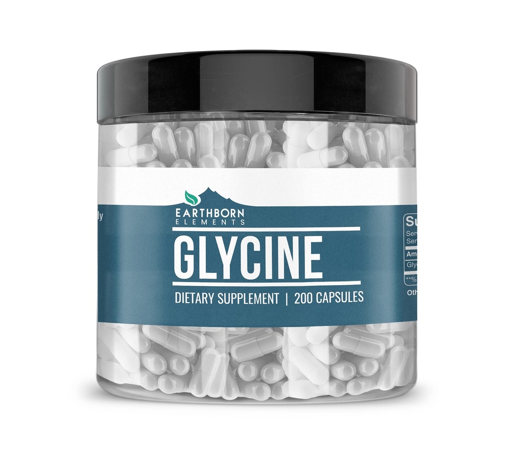 Elementos terrestres Glycine 200 capsules, Puro " Undiluted, No Additives