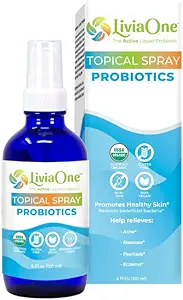 LiviaOne USDA Organic Topical Probiotics for Skin Health ← Lactobacillus Acidophilus Probiotic  Gut Health &amp; Immune Support Suplemento Silencio Vegan ← No-GMO Silencio Gluten Free ← 4 Fl Oz