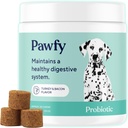 Pawfy Probióticos para Perros Silenciosos Apoyos Salud Digestiva, Diarrea para Perros Pequeños, Grandes Perros TENIDO Mejora Gut Health TENIDO Anti Yeast Supplements ← Skin Health Seasonal Allergies Support - 30 Chews (Bacon)
