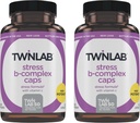 Twinlab Stress B-Complex Caps - Complete B-Complex & 1000 mg Vitamin C - Energy Support Supplement with Vitamin B12 and B6-100 Capsules (Pack of 2)