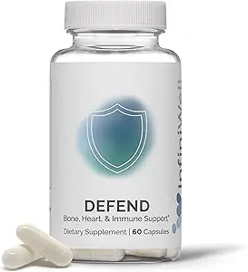 InfiniWell Defend Bone &amp; Immune Support Supplement - Vitamin A, D3 & K2 Supplement - Bioavailable Ingredients in Active Nutrient Forms - Aid Bone Strength, Heart Health &amp; More (60 Capsules)