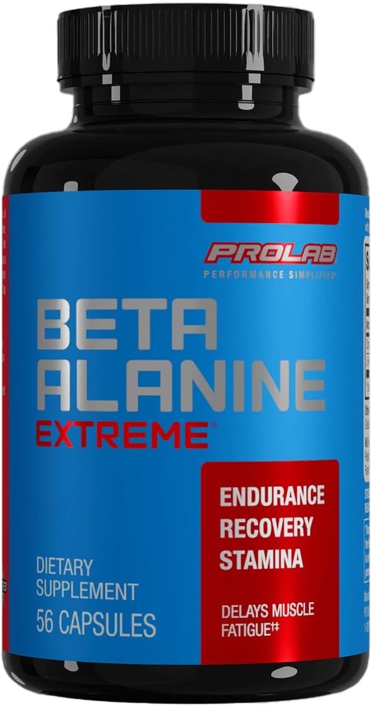 Prolab Nutrition Beta Alanine Extreme with Carnosyn, 3200mg High Potency, Boost Workout Endurance ' Delays Fatigue (56 Caps)