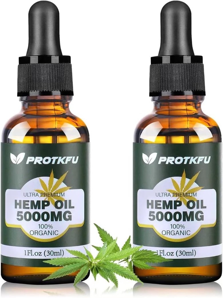 (2Pack Hemp Oil - Omega 3-6-9 Oil Fatty Acids Nutritional Supplement for Immune System Support, Focus, Calm, Relaxation, and Mood Enhancement - Organic, Vegan, Non-GMO