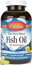 Carlson - The Very Finest Fish Oil, 700 mg Omega-3, Norwegian Fish Oil Supplement, Wild Caught Omega-3 Fish Oil, Sustentablemente Fuented Fish Oil Capsules, Omega 3 Suplemento, Lemon, 240 Softgels
