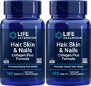 Life Extension Hair, Skin & Nails Collagen Plus Formula, 180 Tablets (Pack of 2)