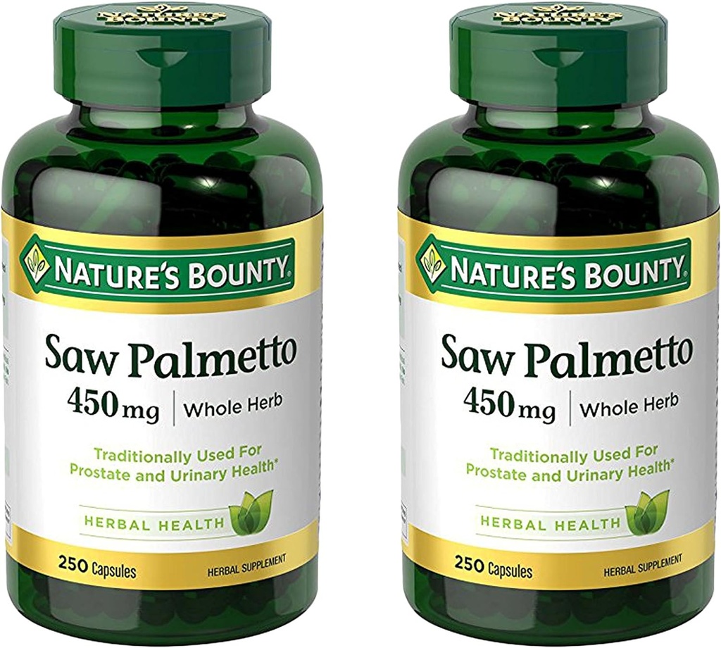Bounty Saw Palmetto 450 mg Capsules 250 ea (Pack of 2)