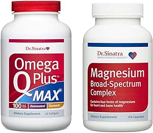 Dr. Sinatra Omega Q Plus MAX con 100 mg de CoQ10 y Magnesium Broad-Spectrum Complex Ultimate Heart Health Bundle