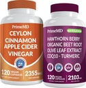 Ceylon Cinnamon (1pk) y Nitric Oxide (1pk) Suplemento Bundle - Potent Vitamins for Heart, Metabolism, Balance, Circulatory, Lipid y Immune Support - Non-GMO, Vegan, Gluten-Free