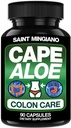 Cabo Aloe Vera Capsules - Colon Cleanse, Detox &amp; Flush - 90 cápsulas. Alivio del estreñimiento suave y movimiento del intestino Actuando como Laxante Natural Herbal - Movimiento del Tazón Salud Digestiva