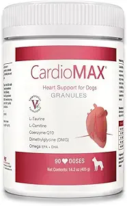 Granulos de apoyo cardíaco para perros – Vet-Formulated, Antioxidant-Rich- L-Taurine, L-Carnitine, EPA, DHA, CoQ10- Aids Circulatory Strength, Cardiovascular Support, Heart Muscle Function-USA Made- 90 Doses