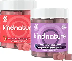 KINDNATURE Power Duo: Magnesium & Vitamina B1 Gummies Bundle – Enhanced Energy & Nerve Support, Delicious & Chewable