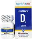 Vitamina D3 400 UI de la Fuente Superior - Tientes, Huesos &amp; Complemento de Apoyo Inmunitario para Niños - No GMO - 100 Tabletas Dissolvables MicroLinguales