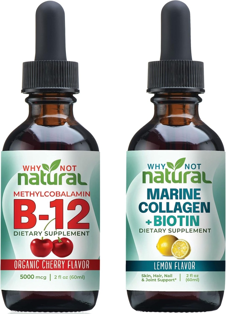 ¿Por qué no B12 gotas orgánicas naturales y Collagen marino líquido con biotina