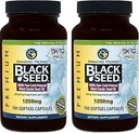 Herbs Asombroso Negro Semillas 1250mg, 100 cápsulas Softgel (Pack de 2)