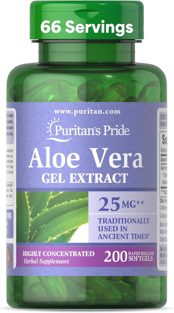 Pride de Puritan Aloe Vera Extracto 5000 mg-200 Softgels