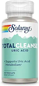 Solaray Total Cleanse Uric Acid - Suplemento Conjunto de Salud - Potente Soporte Conjunto y Uric Acid Cleanse con Tart Cherry Extract, Celery Seed, Turmeric Extract - 60-Day Guarantee, 30 Serv, 60 VegCaps