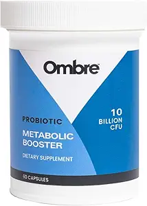 Probiótico de Booster Metabólico de Ombre - Apoya Metabolismo, Manejo de Pesos Saludable " - Suplemento de Salud de la Energía " para Hombres y Mujeres - 10 Billones de UF, Fibra Prebiótica, Vegan, 30 Servimientos