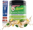 BCAA Powder Lemon Green Tea-Pre or Post Workout,Muscle Recovery Drink with Amino Acids + Electrolytes,7,2g BCCAs for Men and Women-30 Servings +10g of Collagen Peptides