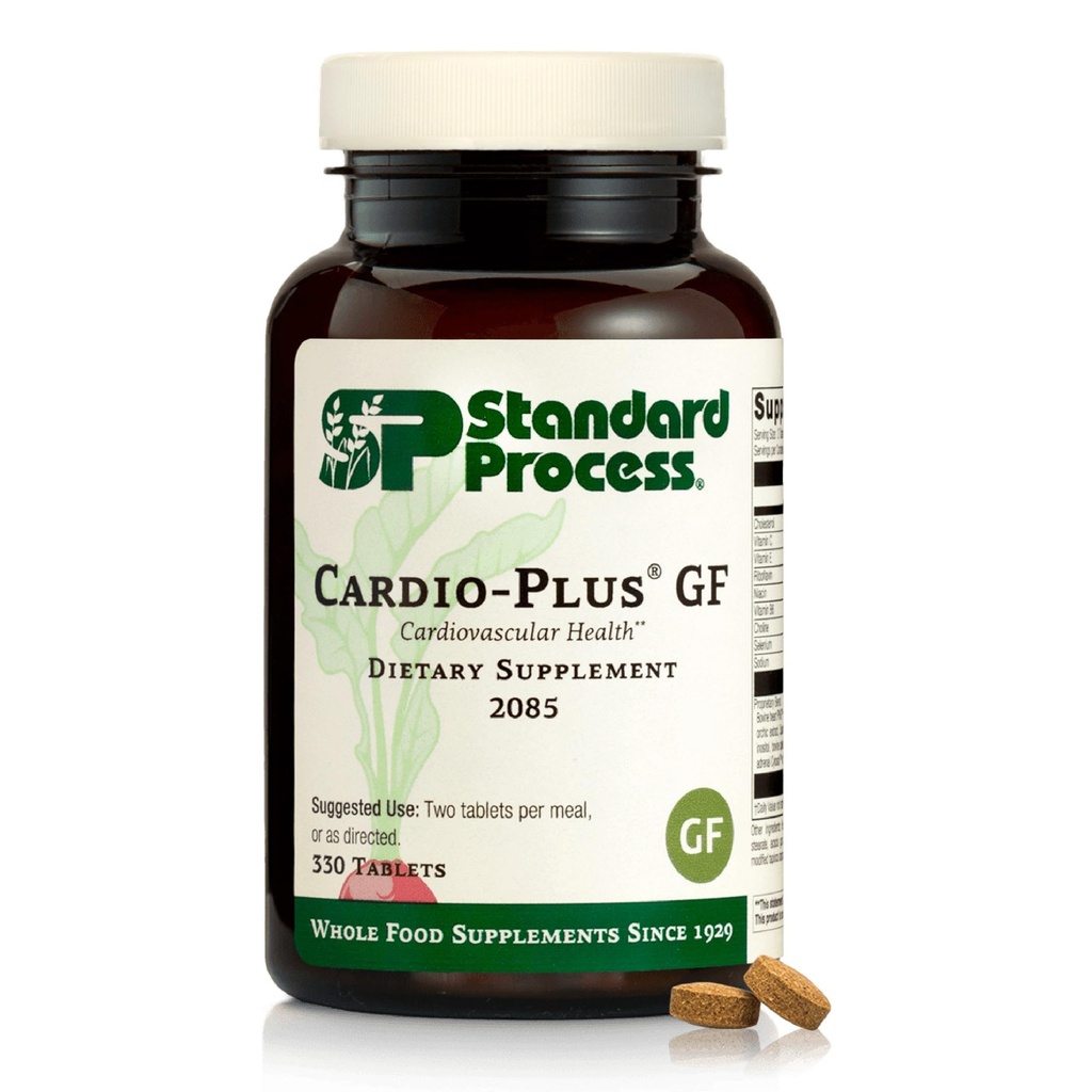 Proceso estándar Cardio-Plus GF - Apoya la circulación de la salud cardíaca - Soporte cardiovascular con vitaminas B6, C &amp; E - Incluye Niacina &amp; Selenium - Sin gluten, No-Dairy &amp; Non-Soy - 330 Cuadros