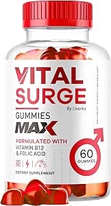 Vital Surge - Vital Surge para Hombres Gummies, Vital Vita Surge Max Maximum Strength 1050 MG, VitalSurge Supplement Support Gummy Advanced Formula, Premium Vitamin Gomitas (60 Gummies)