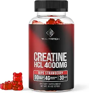 Creatine HCL Gummy - World's First 4000MG Creatine HCL Gummies 90 Count (90 Count)