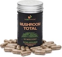 Noomadic Mushroom Total, 60 cápsulas, 500 mg, 30% Beta Glucans, Adaptogenic Mushroom Complex of Lions Mane, Turquía Tail, Chaga, Reishi, Cordyceps, Hot Water Extract, Fruiting Bodies.