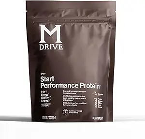 Mdrive Start, 9-in-1 Full Nutrition and Protein Shake Powder, Supports Energy, Strength, Digestion, Immune Health, Nitric Oxide, Recovery and Reduces Stress - Chocolate Mousse 31.7oz, 30 Servings