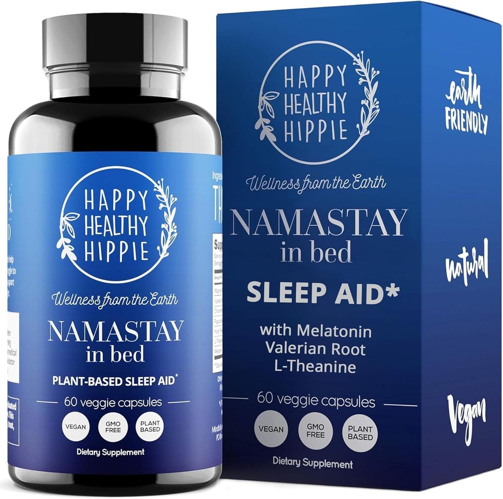 Ayuda natural para el sueño para adultos w/Low Dose Melatonin 0.5mg – Valerian Root + Magnesium Glycinate + L-Theanine Suplemento, Chamomile ← No Morning Grogginess imperante no Habit Forming ← Pills basado en plantas, 60 Ct