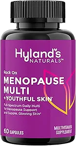 Hyland's Rock On Menopause and Youthful Skin Multivitamin for Women with Immune Support, 60 Capsules, Menopause Relief for Women with Biotin, Collagen, and Red Clover