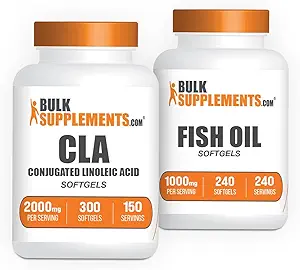 BulkSupplements CLA 2000mg Softgels + Fish Oil 1000mg Softgels Bundle