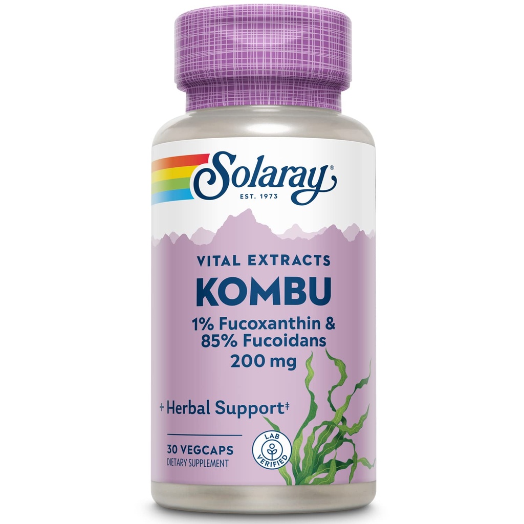 SOLARAY Fucoxanthin Special Fórmula Vegetarian Capsules, 400 mg tención 30 Conde