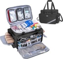 Trunab First Aid Bag Empty, Professional Medical Bag Emergency Responder Trauma Bag with Inner Dividers and Anti-Slip Bottom, Ideal for EMT, EMS, Paramedics