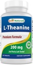 Mejores Naturales L-Theanine 200mg por Tablet (400mg por 2 Tablets) - Promueve la relajación sin somnolencia - 120 Tablas Vegetarianas - (120 Cuenta (Pack de 1))