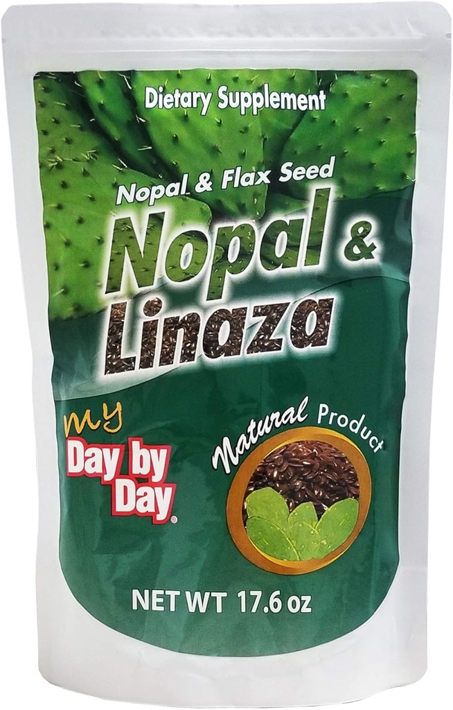 Mi día por día, Nopal y Flax Seed, Fibra natural, 17.6 Oz, Bolsa